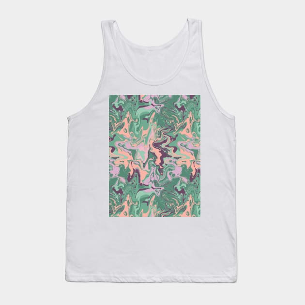 Garden Fairy Marble - Digital Paint Spill Tank Top by GenAumonier